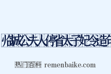 临城公夫人停省太子妃令造句是什么意思的图片